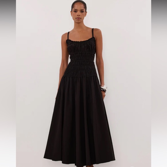 Dissh TOBY BLACK COTTON MIDI DRESS NWT - Picture 1 of 6